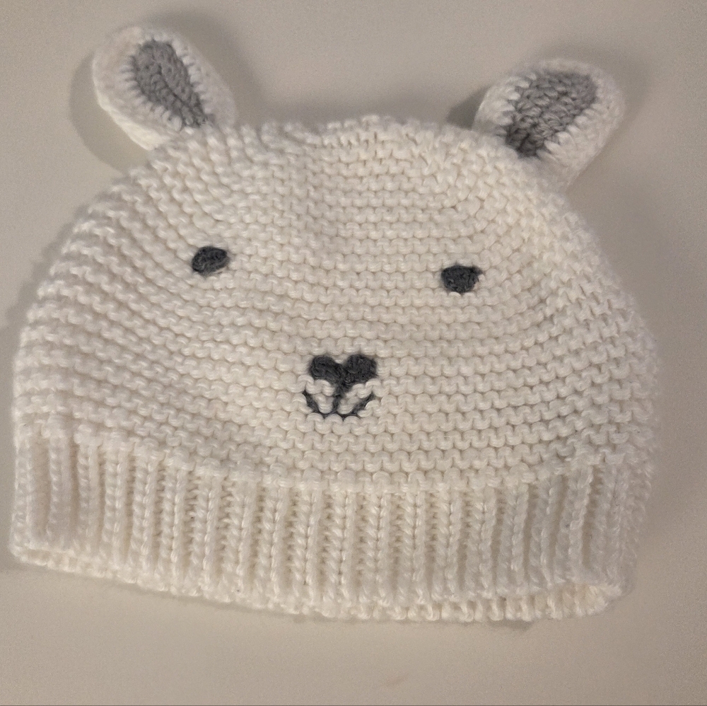 Adorable White Knit Bear - Baby Hat - Carter's - Just One You